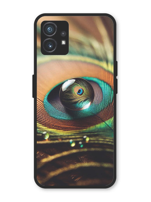 Nothing Phone 1 Water Drop On Peacock Feather