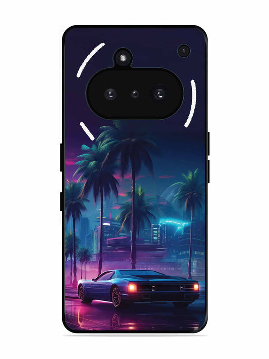 Nothing Phone 3A sunset-sports-car-city-palm-trees