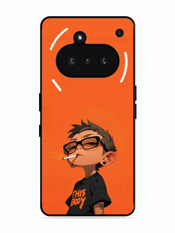 Nothing Phone 3A Vibrant Orange Attitude Cartoon