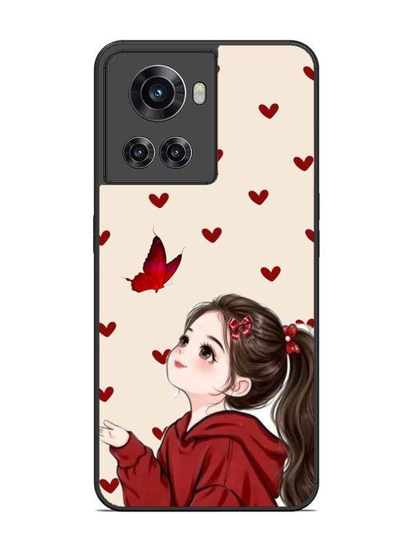 OnePlus 10R Beautiful girl with red butterfly
