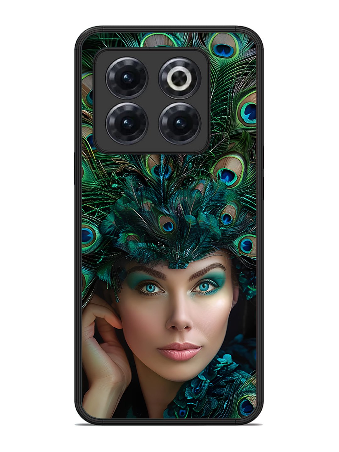 OnePlus 10T Girl with peacock feather Crown
