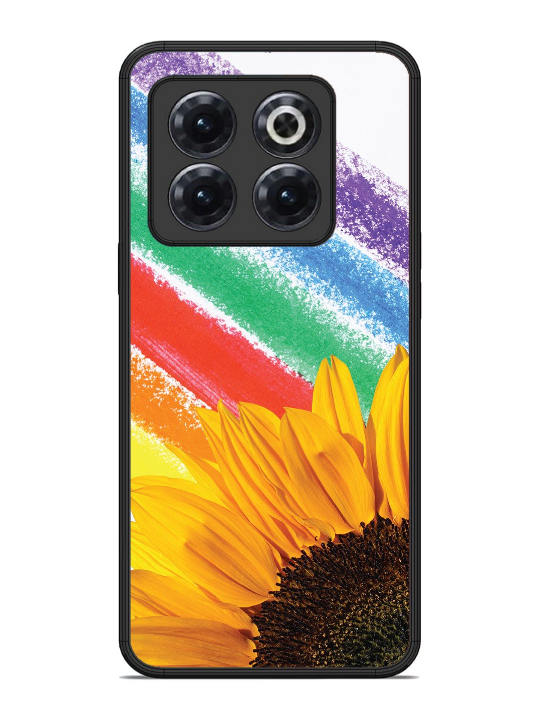 OnePlus 10T Sunflower on Colourful Lines