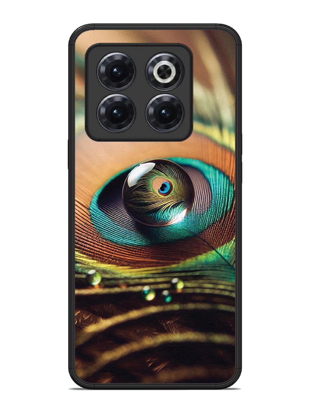OnePlus 10T Water Drop On Peacock Feather