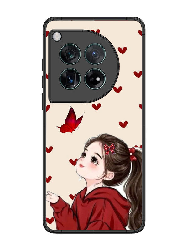 OnePlus 12 Beautiful girl with red butterfly
