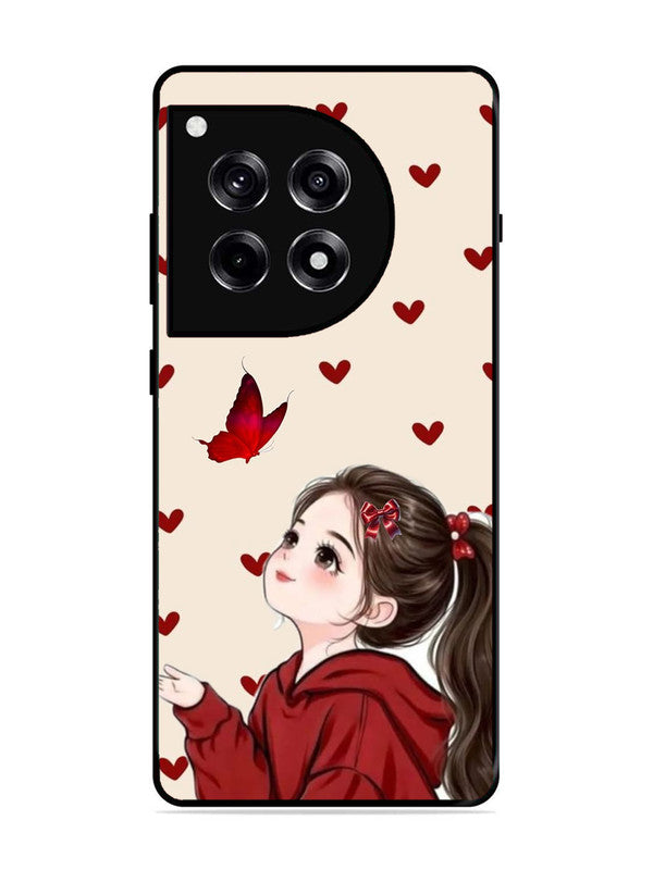 OnePlus 12R Beautiful girl with red butterfly