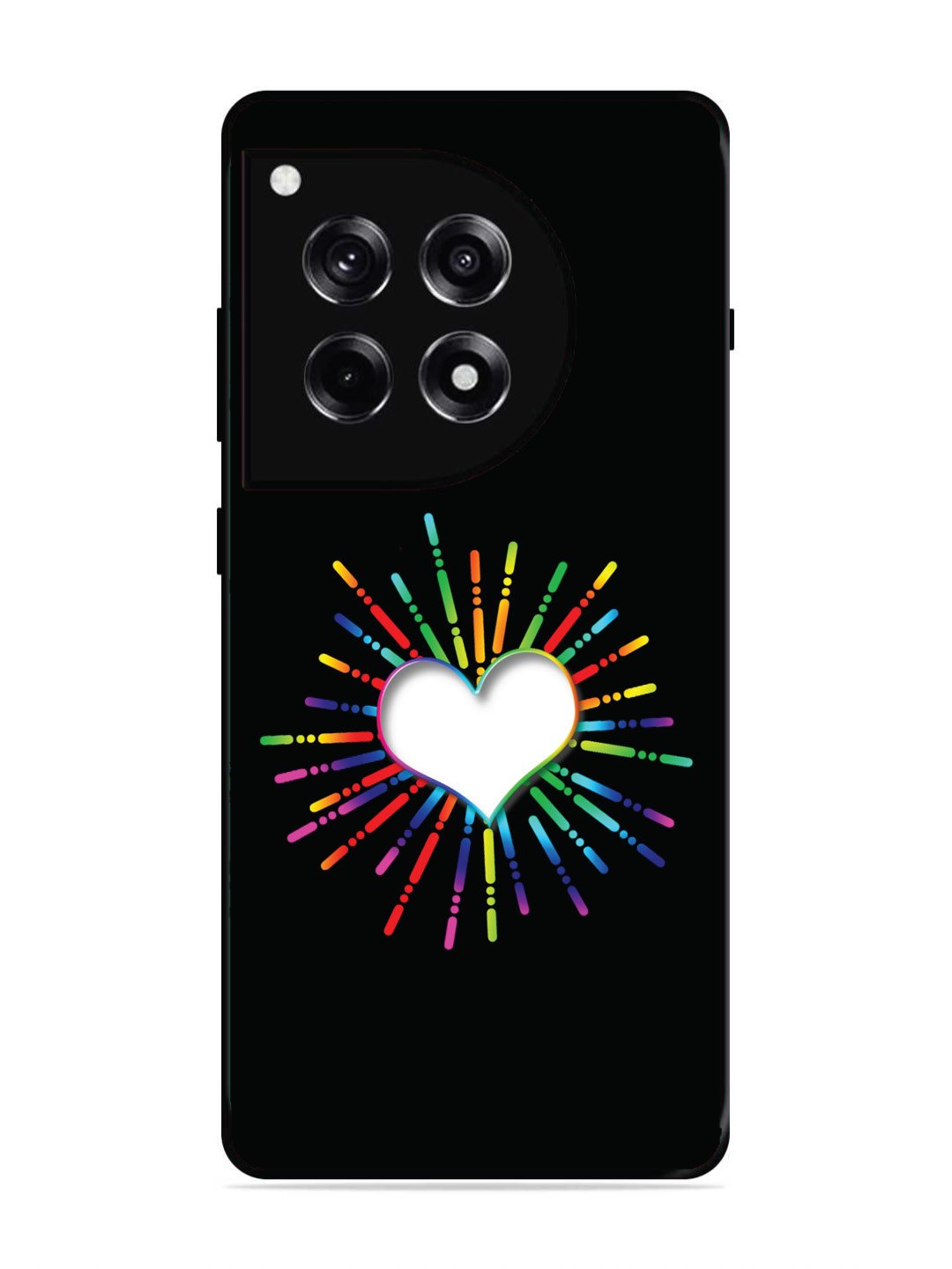 OnePlus 12R Colourful Heart on Black