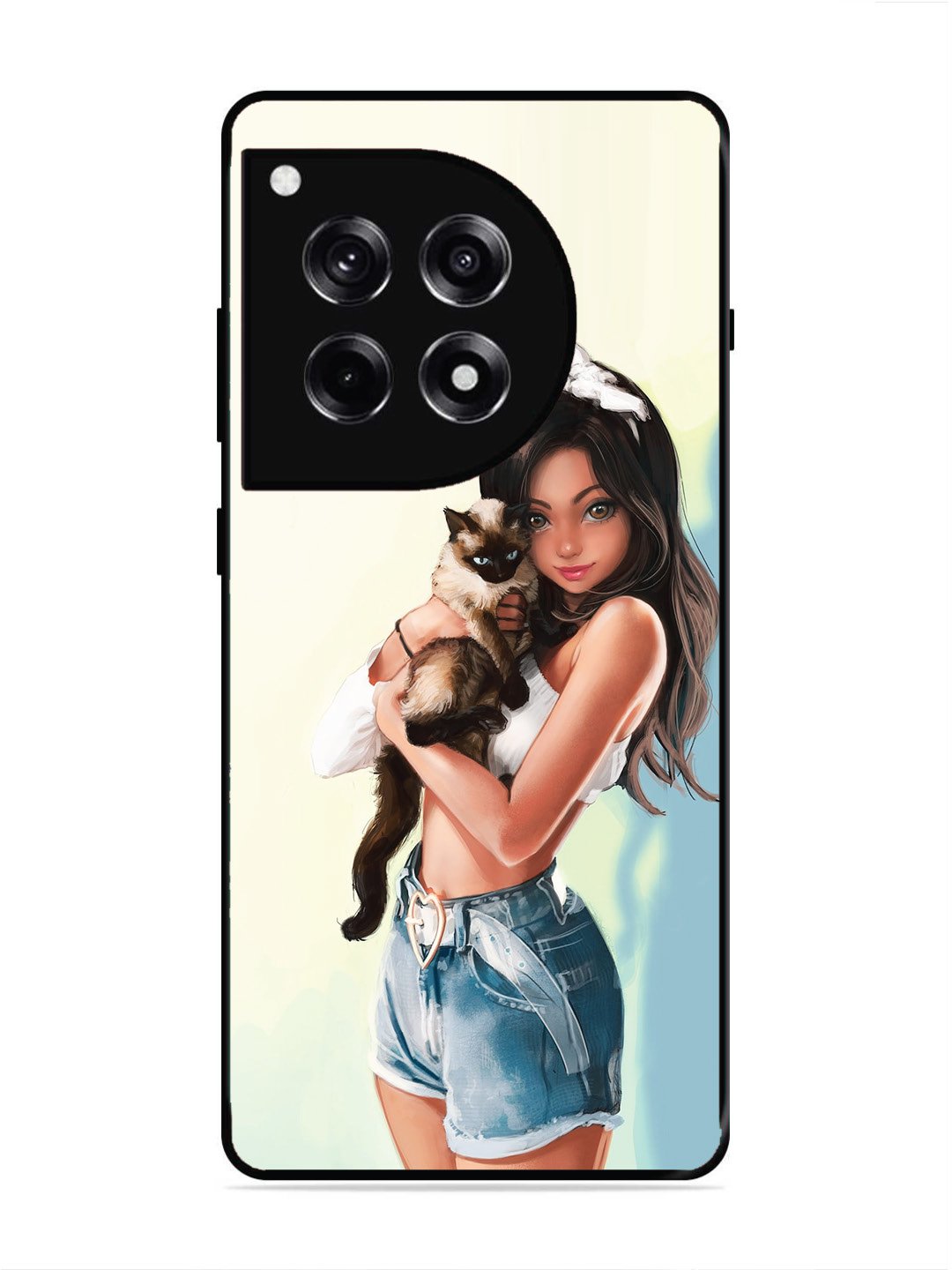 OnePlus 12R Cute Girl with Cat