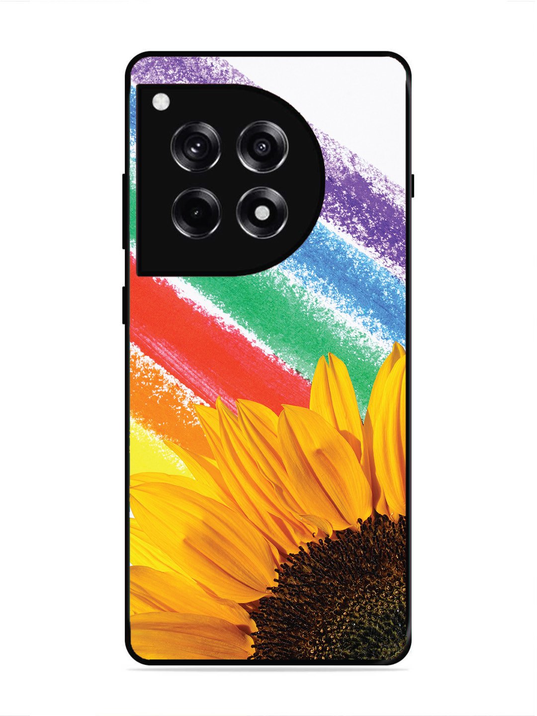 OnePlus 12R Sunflower on Colourful Lines
