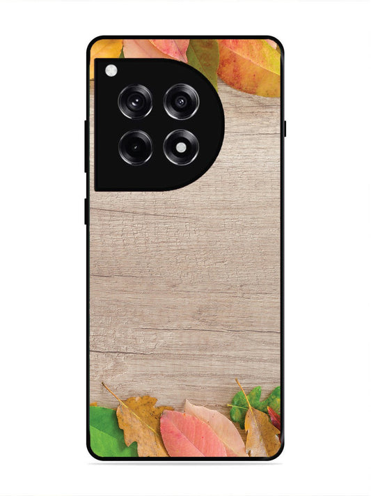OnePlus 12R Autumn Leafs On Wooden Table