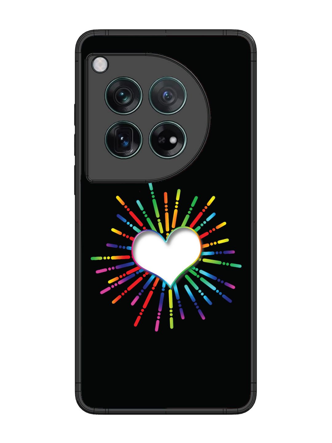 OnePlus 12 Colourful Heart on Black