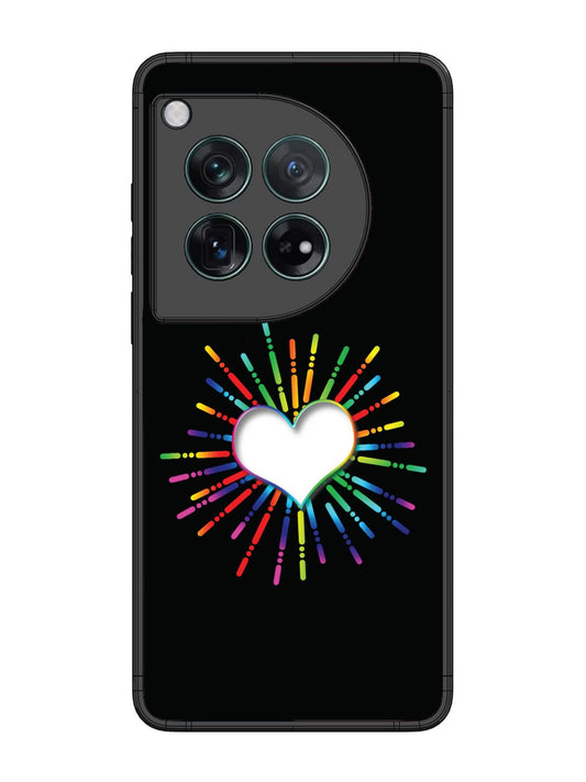OnePlus 12 Colourful Heart on Black