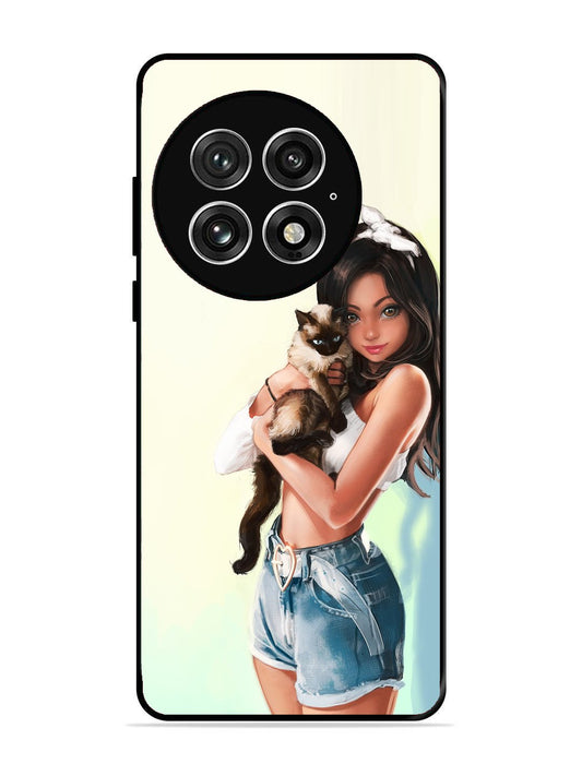 OnePlus 13 Cute Girl with Cat