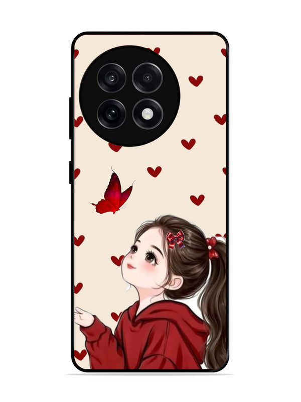 OnePlus 13R Beautiful girl with red butterfly