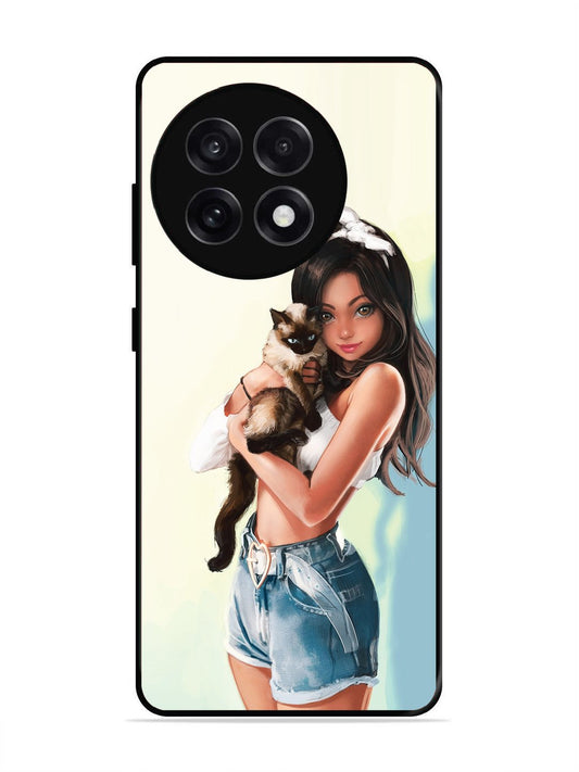 OnePlus 13R Cute Girl with Cat