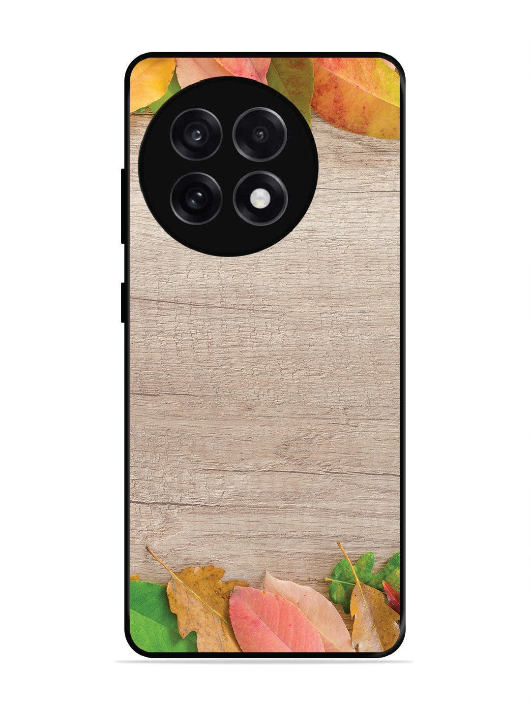 OnePlus 13R Autumn Leafs On Wooden Table