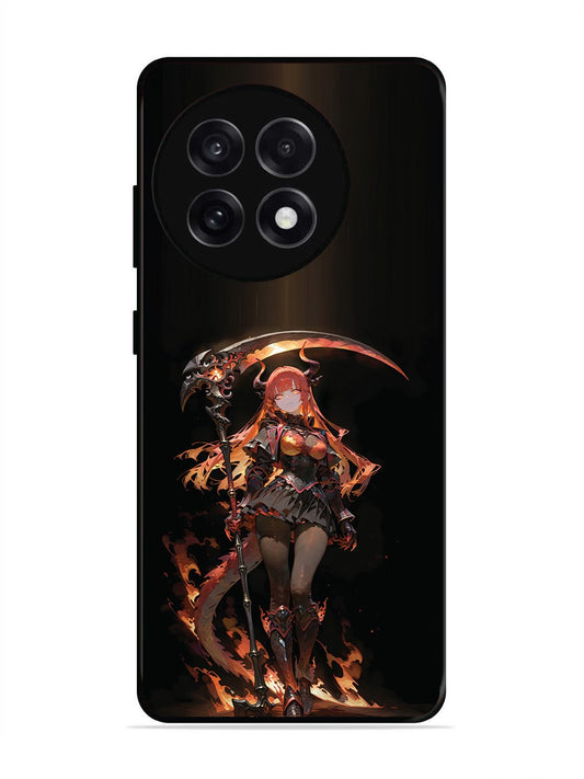 OnePlus 13R anime-girl-sycthe-red-hair-horn