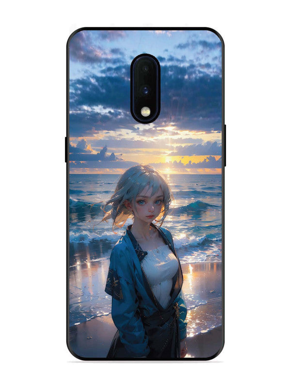 OnePlus 6T Anime Girl Beach Ocean Waves