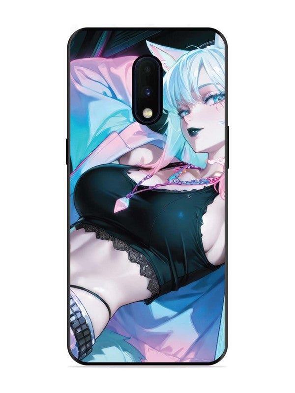 OnePlus 6T anime girl fox headpohone white Hair