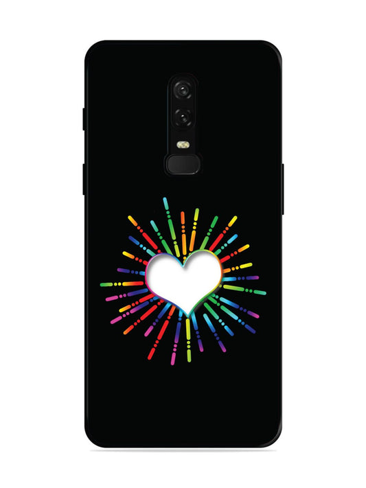 OnePlus 6 Colourful Heart on Black