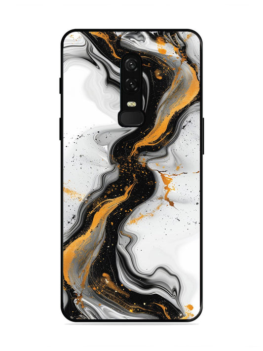 OnePlus 6 Black And Golden Marble Essence
