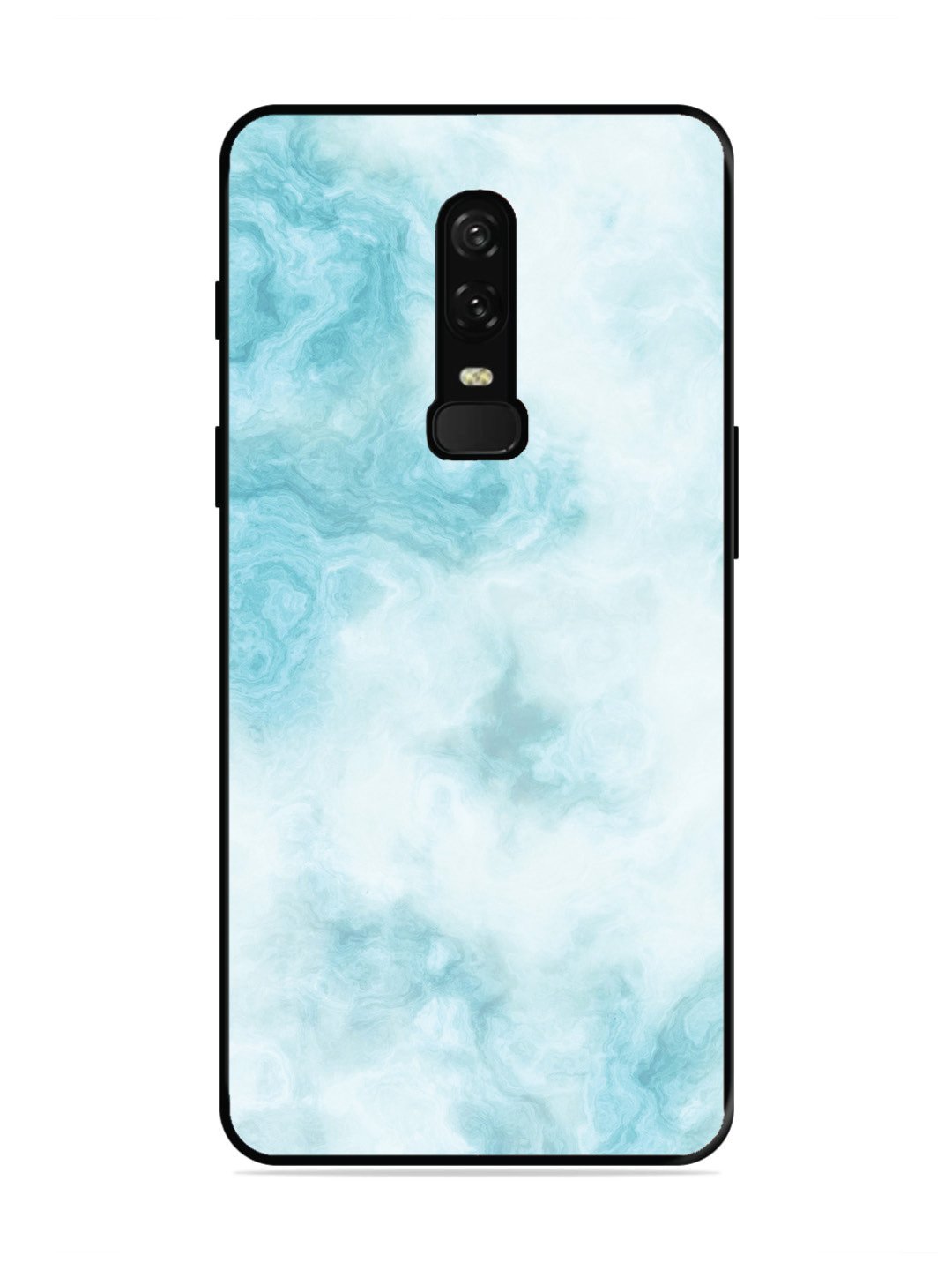 OnePlus 6 Light Blue with White Ocean Marble