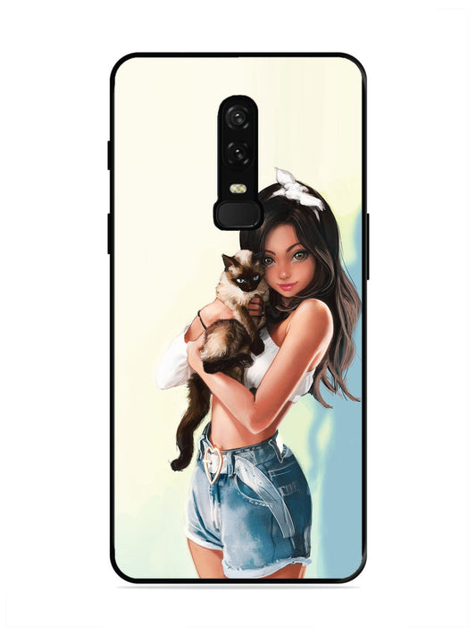 OnePlus 6 Cute Girl with Cat