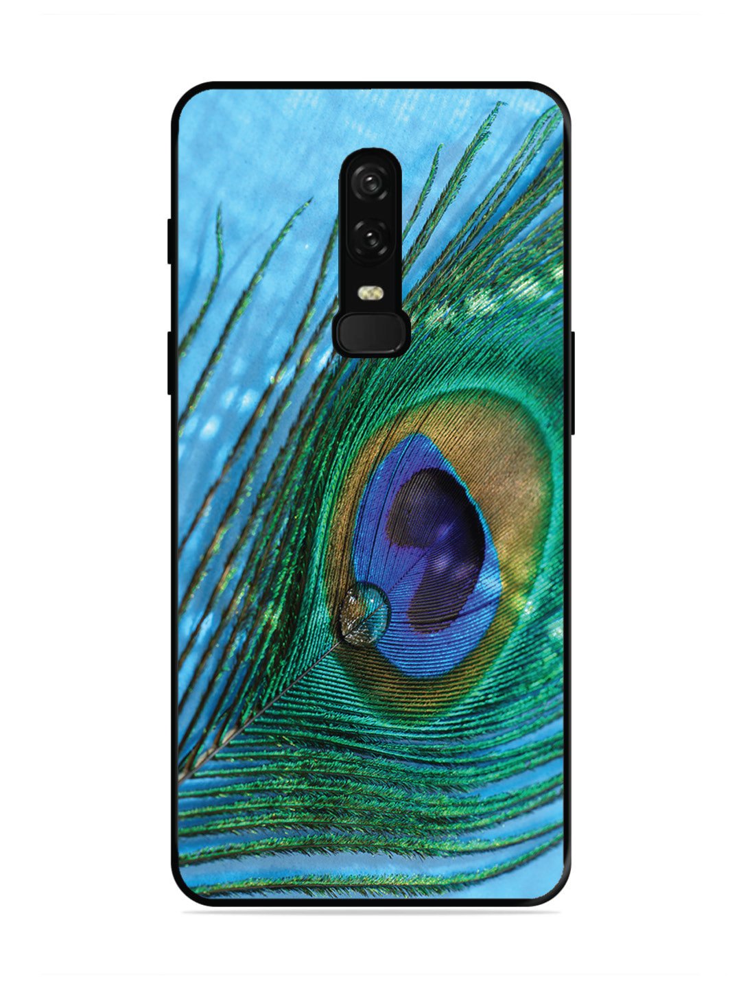 OnePlus 6 A drop on Peacock Feather
