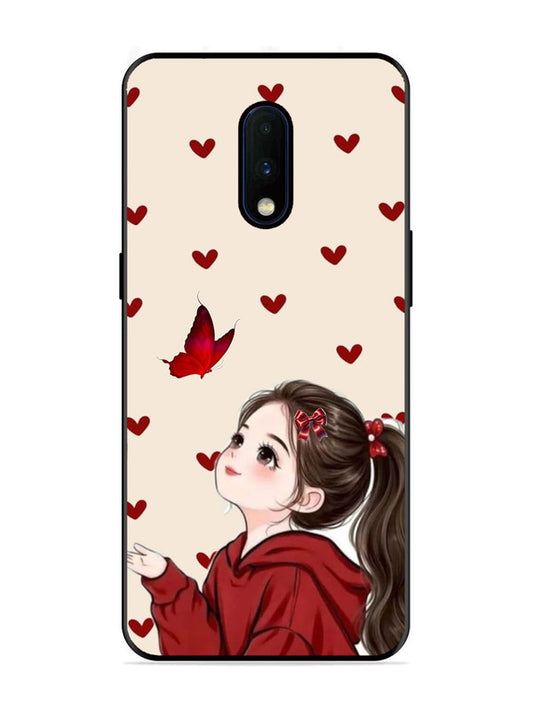OnePlus 7 Beautiful girl with red butterfly