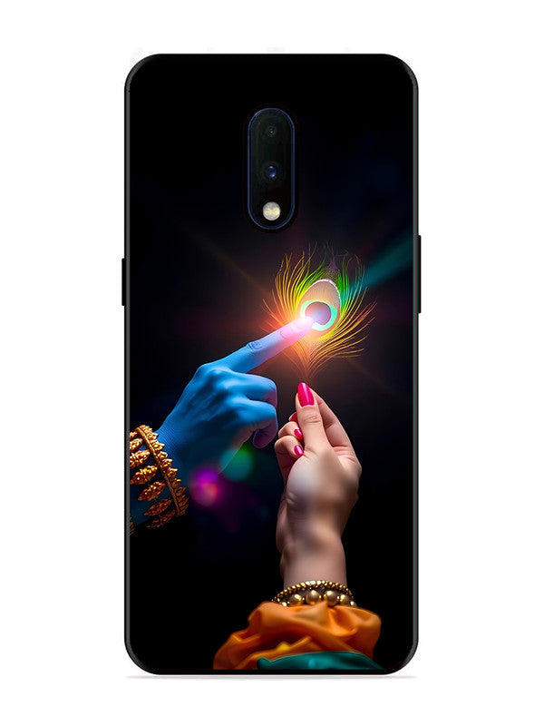 OnePlus 7 | 2D Metal | Radha Krishna touching feather | ON-7-454