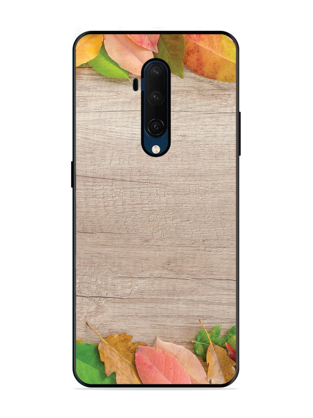 OnePlus 7T Pro Autumn Leafs On Wooden Table