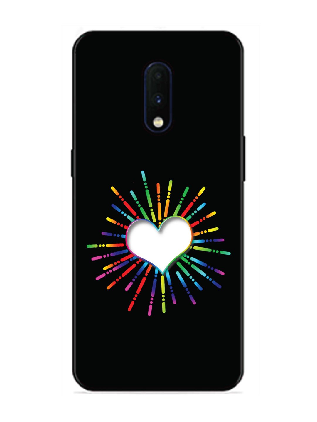 OnePlus 7 Colourful Heart on Black