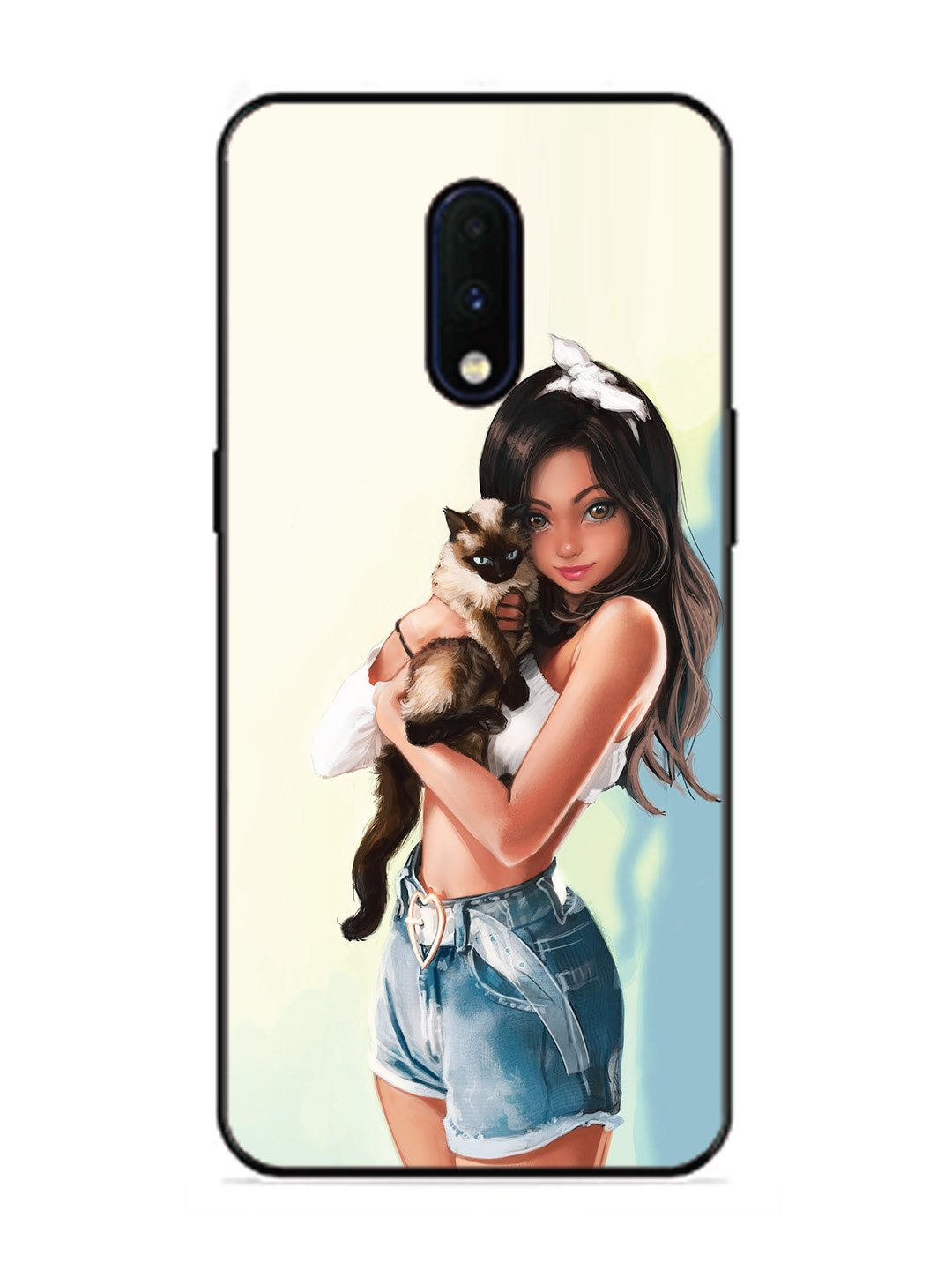 OnePlus 7 Cute Girl with Cat