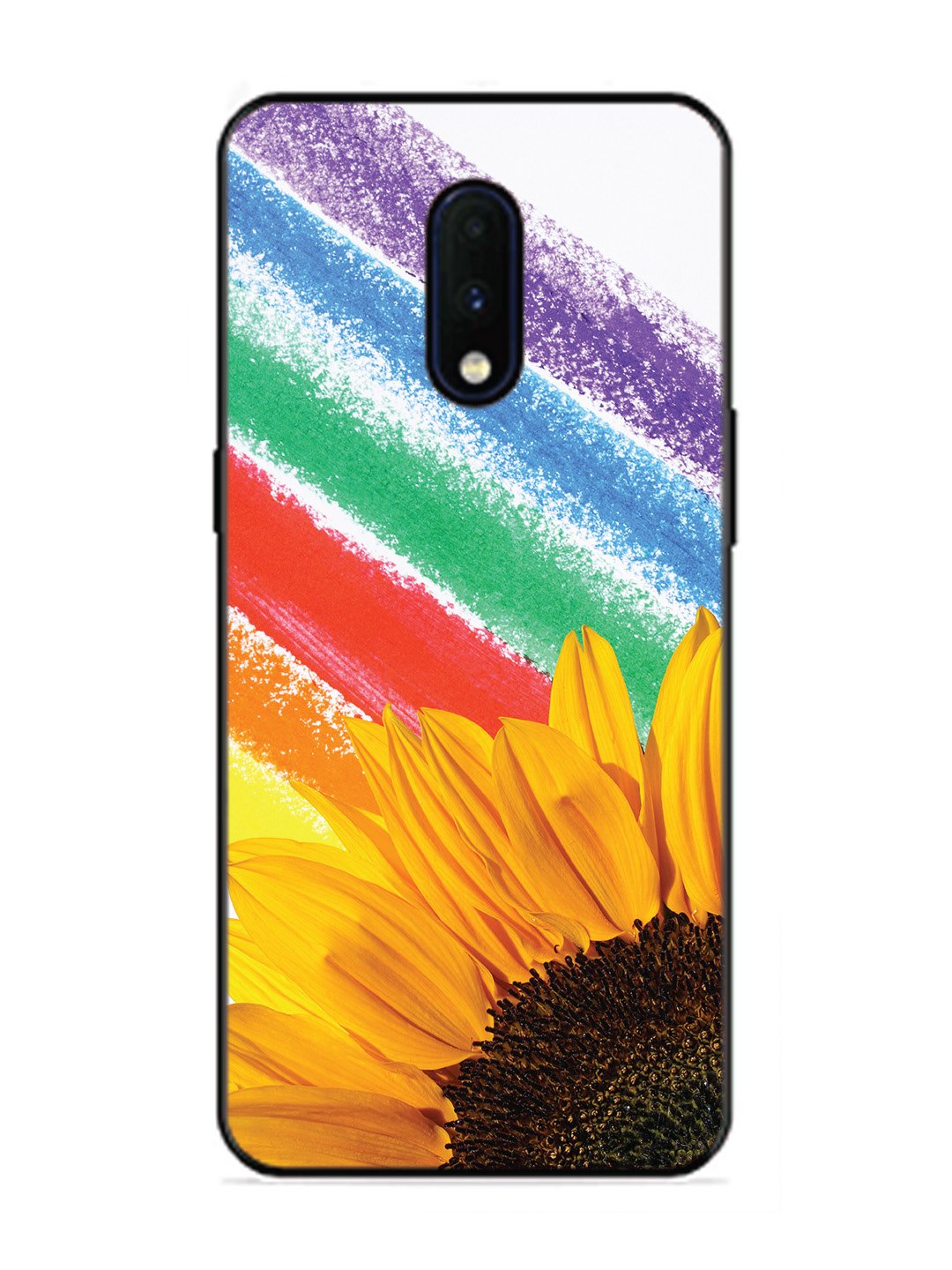 OnePlus 7 Sunflower on Colourful Lines