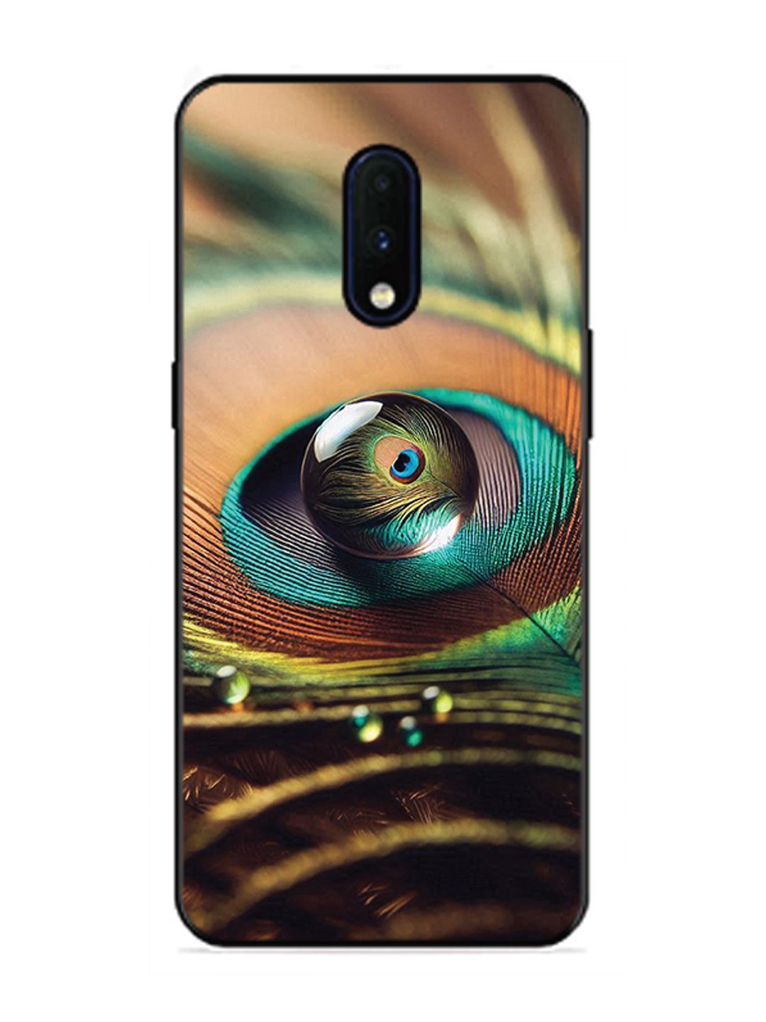 OnePlus 7 Water Drop On Peacock Feather