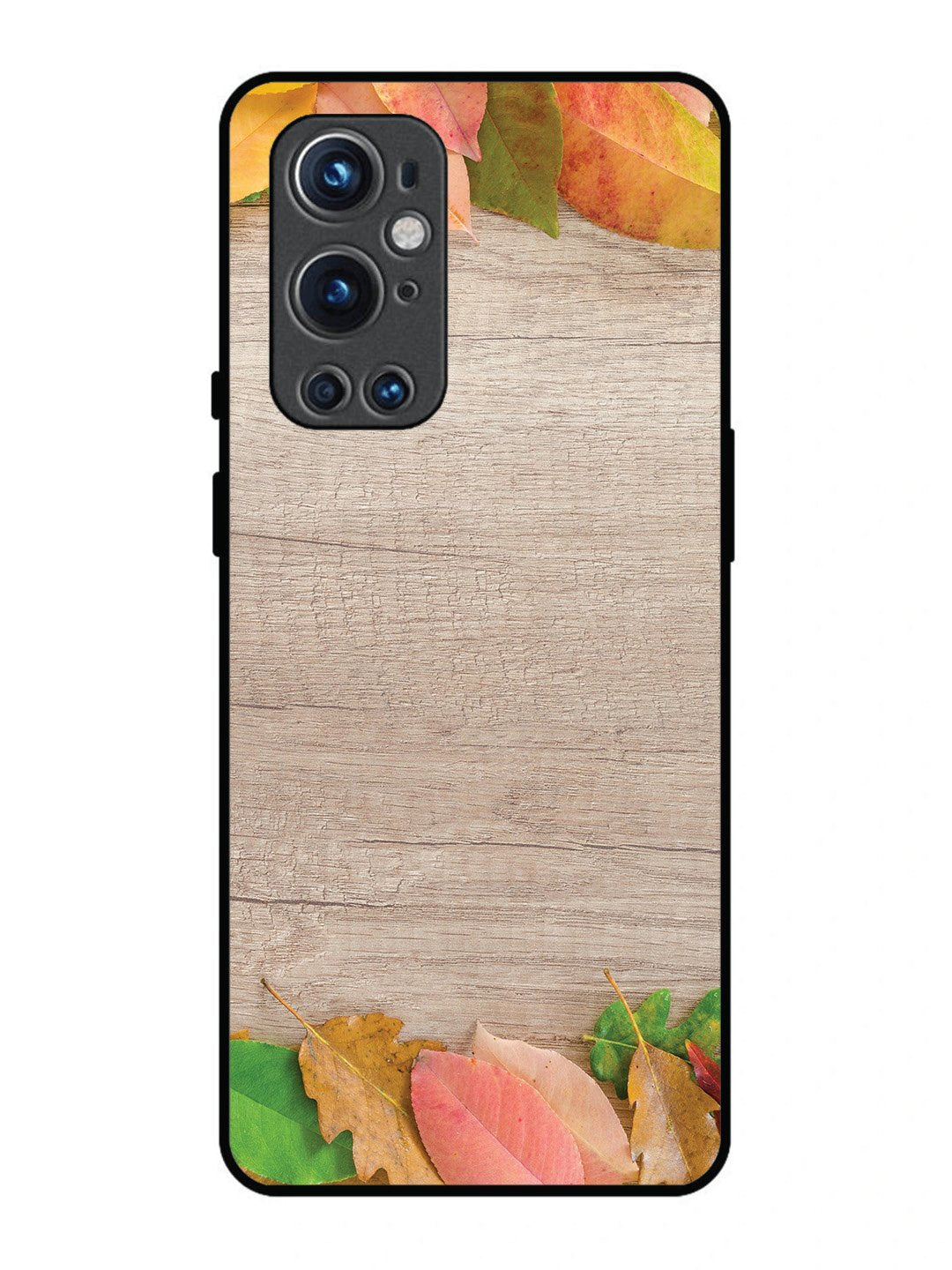 OnePlus 9 Pro Autumn Leafs On Wooden Table