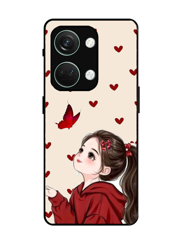 OnePlus Nord 3 Beautiful girl with red butterfly