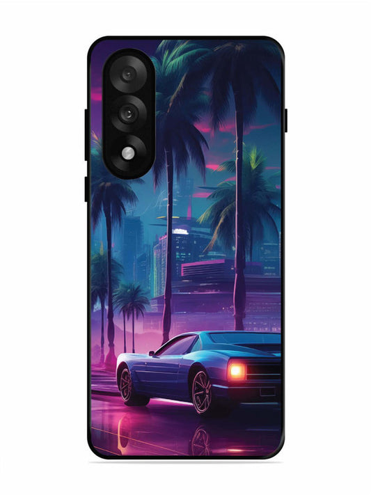 OnePlus Nord 5 5G sunset-sports-car-city-palm-trees