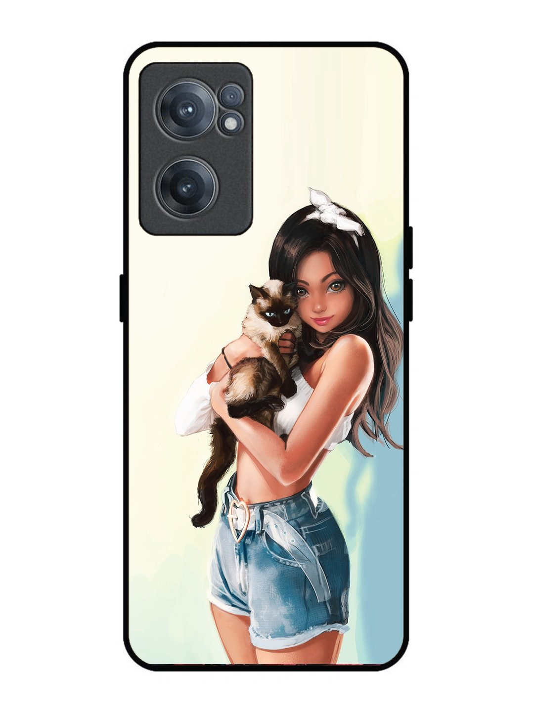 OnePlus Nord CE 2 5G Cute Girl with Cat