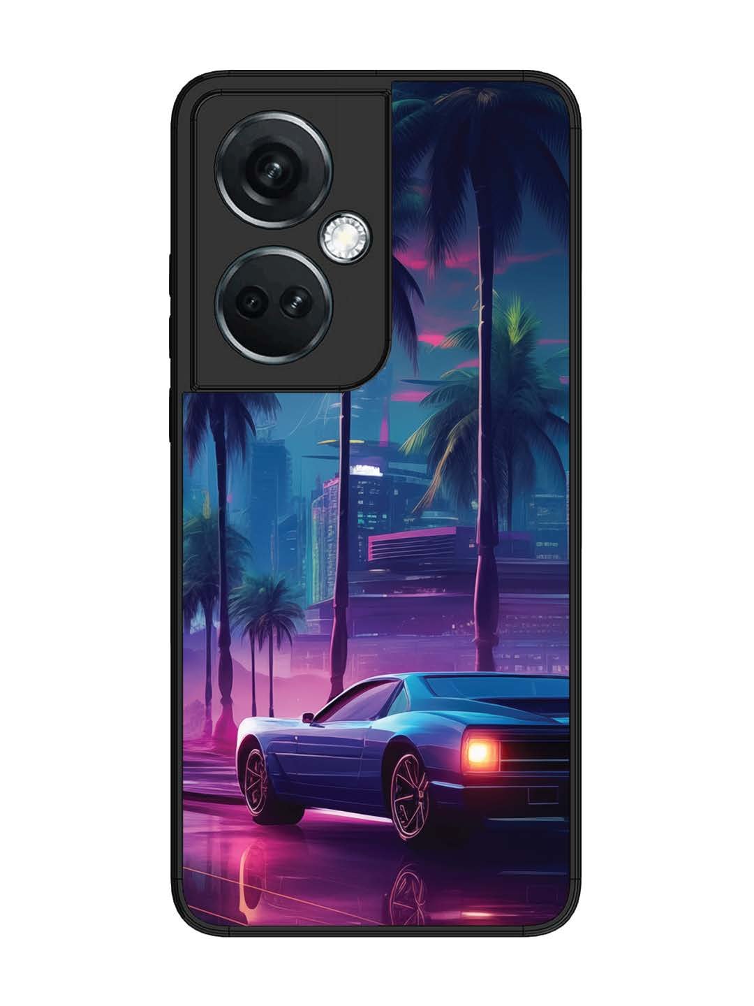 OnePlus Nord CE 3 Lite sunset-sports-car-city-palm-trees