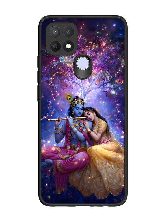 Oppo A15 | 2D Metal | Radha Krishna Enjoying Flute | OP-A15-459
