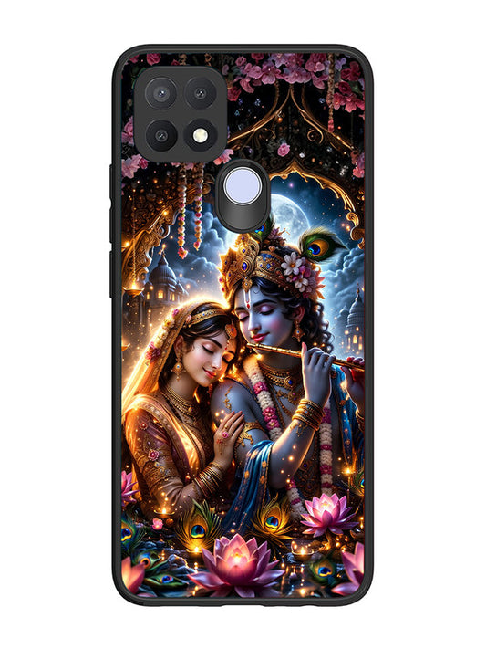 Oppo A15 | 2D Metal | Radha Krishna Enjoying Flute 2 | OP-A15-461