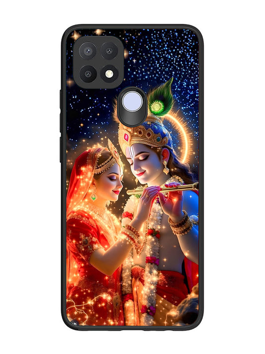 Oppo A15 | 2D Metal | Radha Krishna posing with flute | OP-A15-462