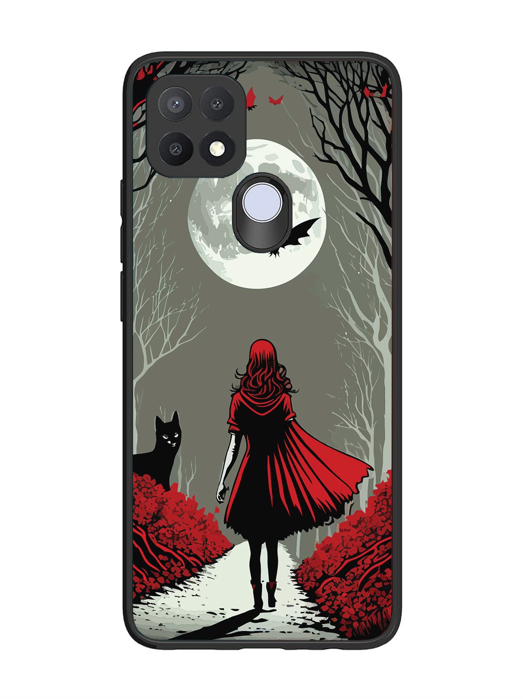 Oppo A15 Scarlet Girl in Red Forest