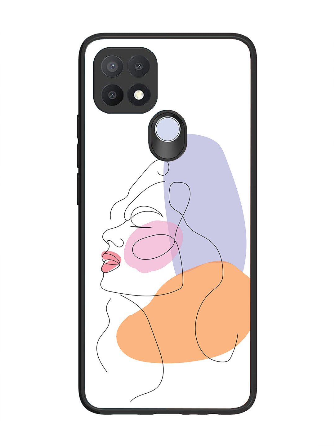 Oppo A15 Line Art Girl Face