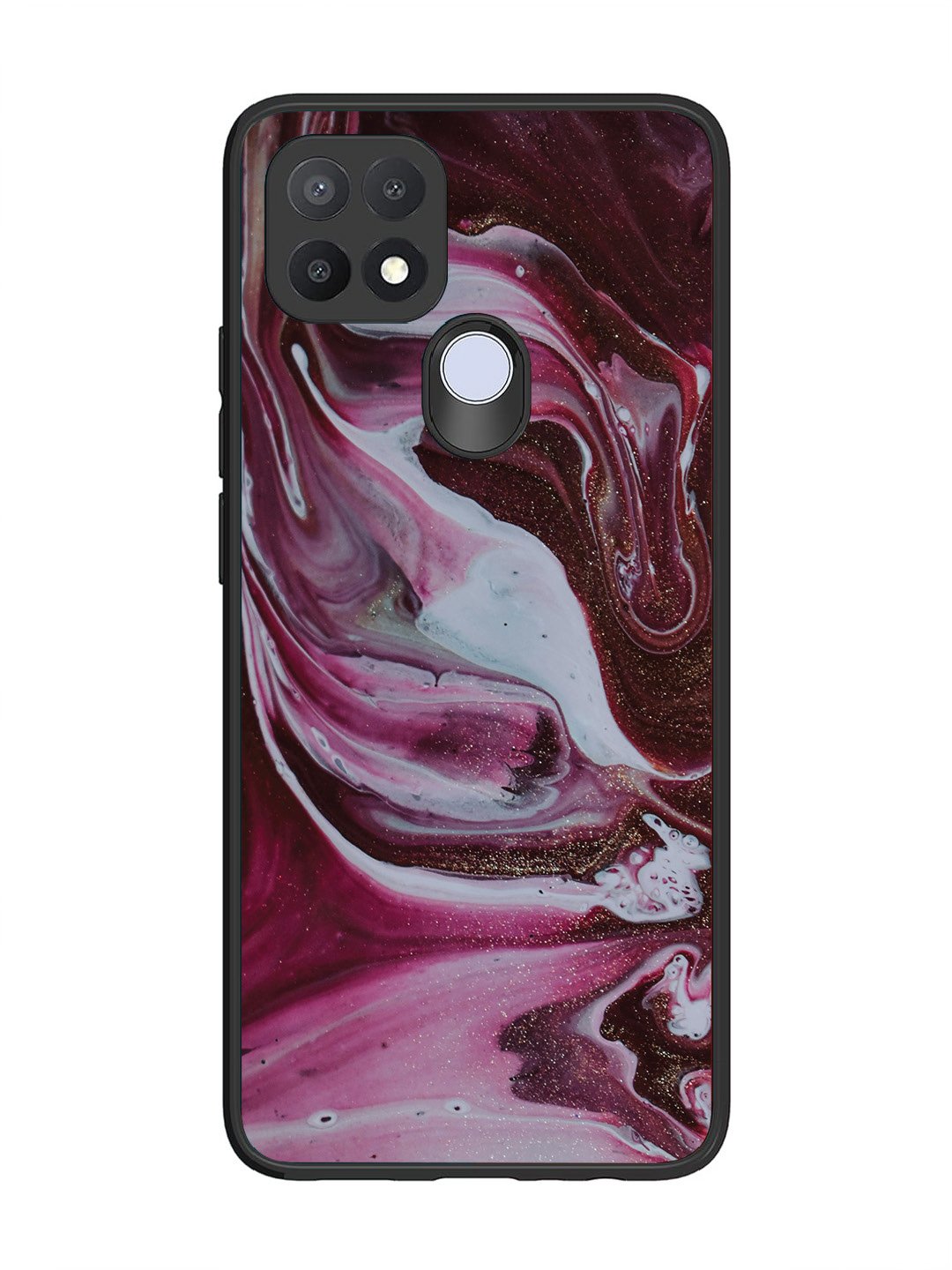 Oppo A15 Pink And Golden Marble