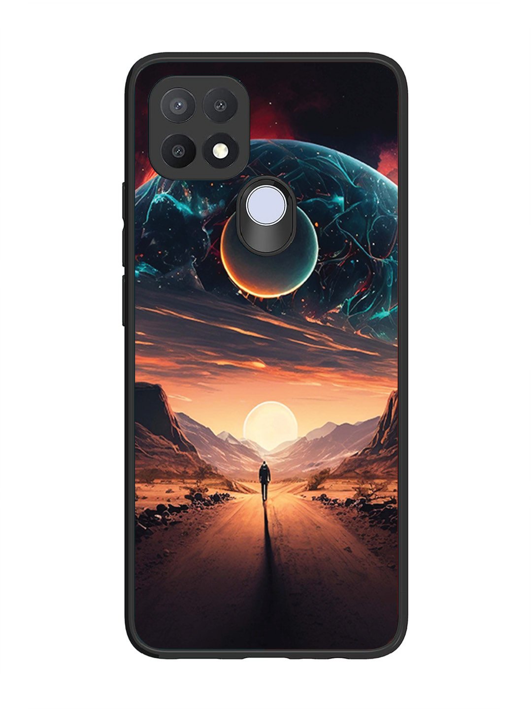 Oppo A15 Sunset with space scene