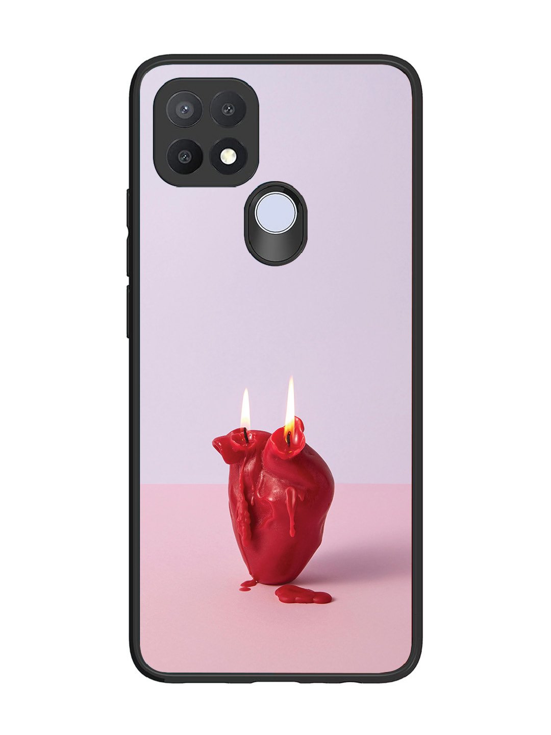 Oppo A15 A Lighted Heart Candle