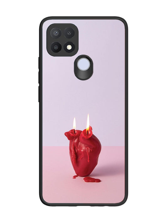 Oppo A15 A Lighted Heart Candle