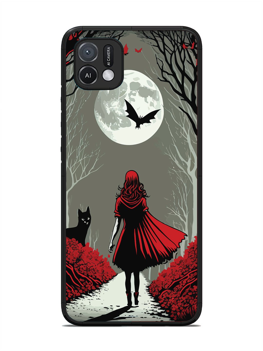 Oppo A16K Scarlet Girl in Red Forest