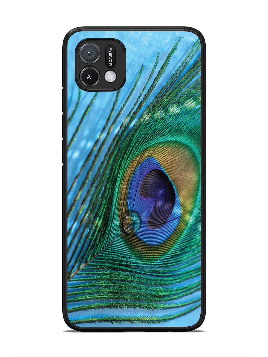 Oppo A16K A drop on Peacock Feather